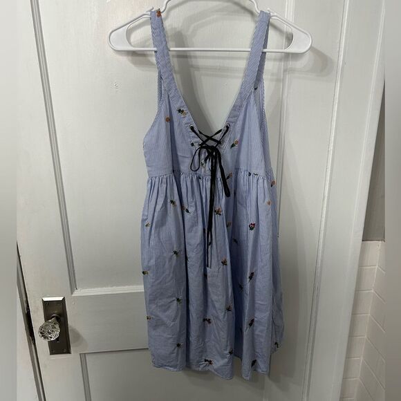 Zara Blue Floral Mini Dress - Picture 2 of 4